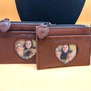 Brighton TWO Coin/ID Holder Brown Pebble Leather Design!